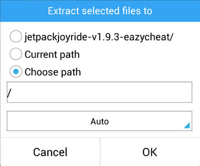 Extract to to root directory