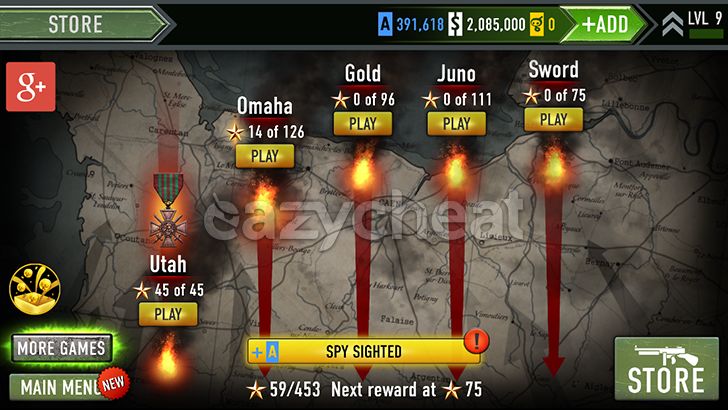 FRONTLINE COMMANDO: D-DAY v3.0.4 Cheats