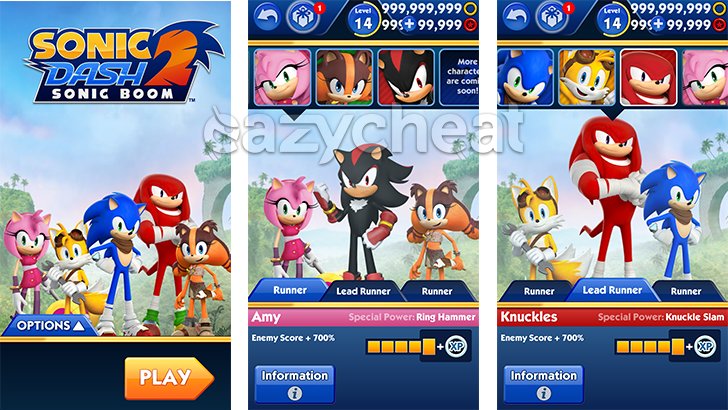 Sonic Dash 2: Sonic Boom v1.7.1 Cheats