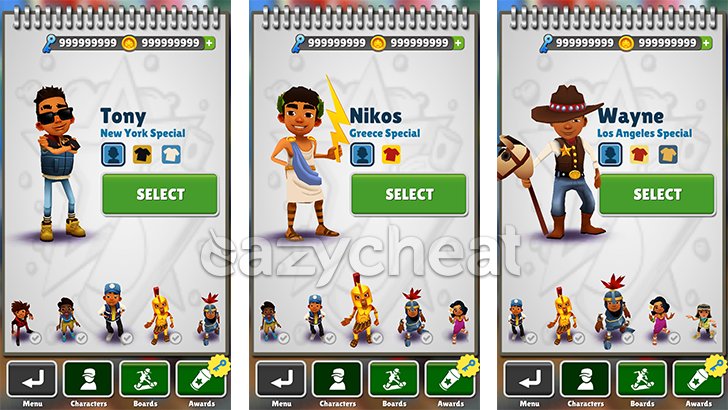 Subway Surfers v1.61.0 Cheats