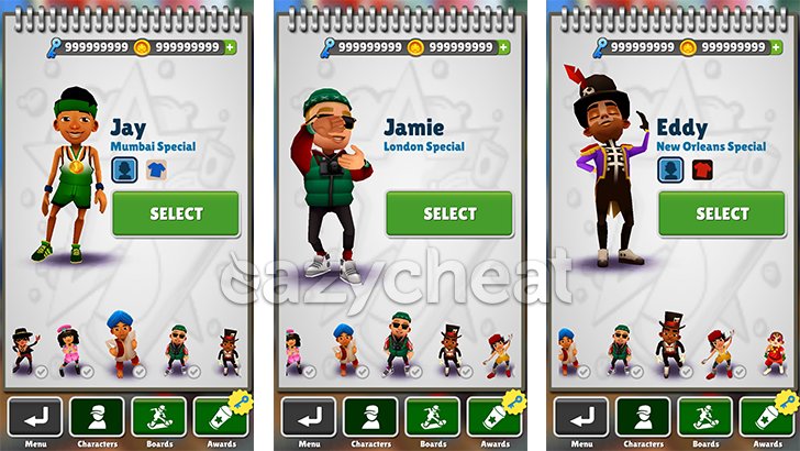 Subway Surfers v1.61.0 Cheats