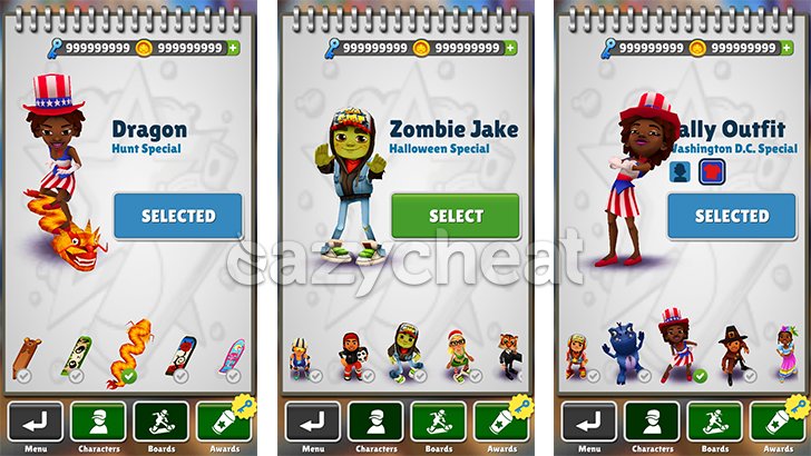 Subway Surfers Cheats - v1.63.1